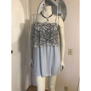 Silence + Noise Anthropologie Womens Small Mini Dress Gray Beaded Party Cruise